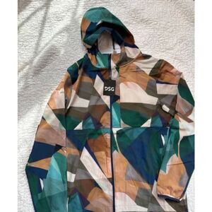 DSG Men's Hooded Full Zip Run Jacket Abstract Print Size Large